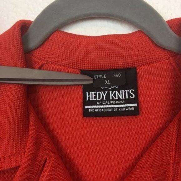 Hedy Knits Cardigan Librarian Jacket Womens Vintage 3/4 Sleeve Red Orange XL - Picture 2 of 14